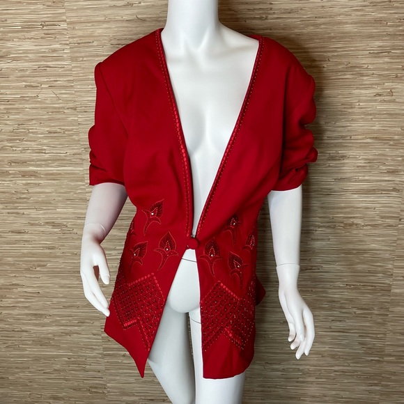 Midnight Velvet Jackets & Blazers - Vintage Beaded and Embroidered Blazer